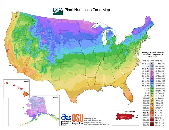 USDA Hardiness Map