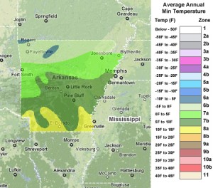 Arkansas USDA Zones