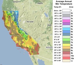 california usda zones