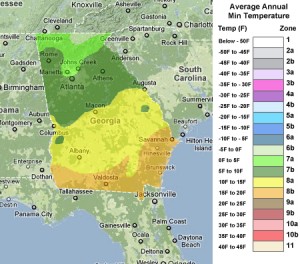 Georgia USDA Zones