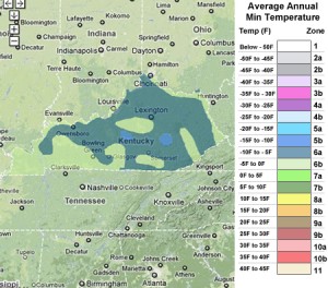 Kentucky USDA Zones