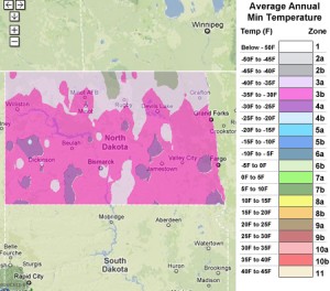 North Dakota usda zones