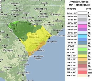 South Carolina usda zones