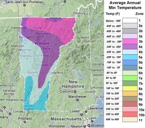 Vermont usda zones