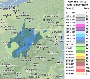 West Virginia usda zones