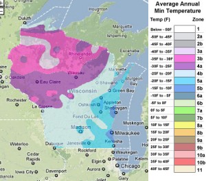 Wisconsin USDA Zones